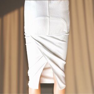 Rick Owens White Midi Skirt
